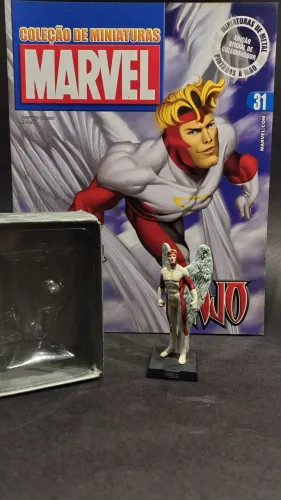 Miniatura Marvel Eaglemoss Anjo (Com Detalhes) + Fasc. 31 e Embalagem