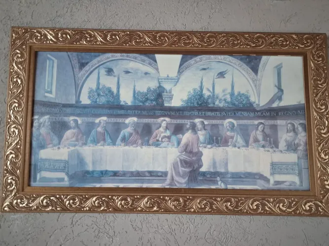 Quadro santa ceia 1,16 comprimento x 66 altura