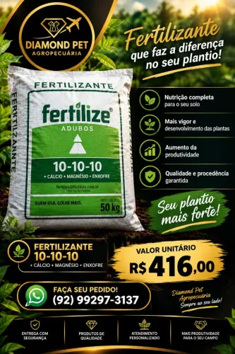 Fertilizante 10-10-10 +cálcio +magnésio +enxofre