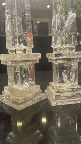 Par de obeliscos em Cristal de Rocha
