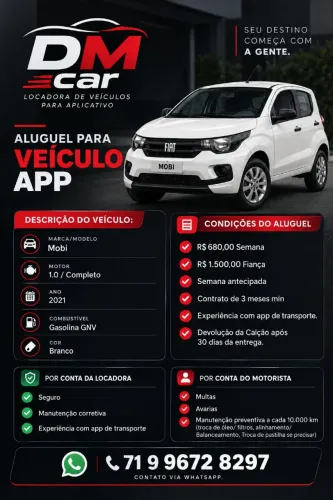Aluguel Fiat Mobi _ uber 99pop aplicativo
