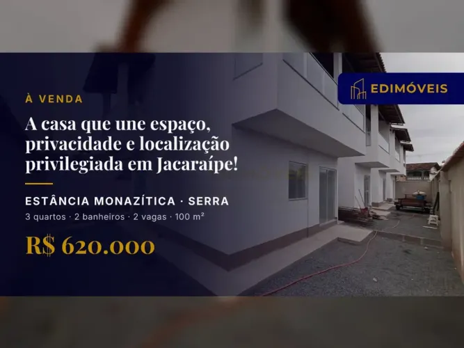 Estância Monazítica| Casa 3 quartos, individual e com ótima localização