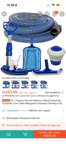 O KIT DE LIMPEZA PARA PISCINA DE PLÁSTICO MANUAL COMPLETO