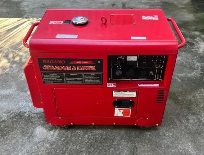 GERADOR DIESEL NAGANO ND7100ES 6 kVA - CABINADO - REVISADO - PRONTO PARA USO.