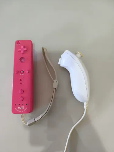 Controle Wii ROSA ORIGINAL com wiremote + nunchunk