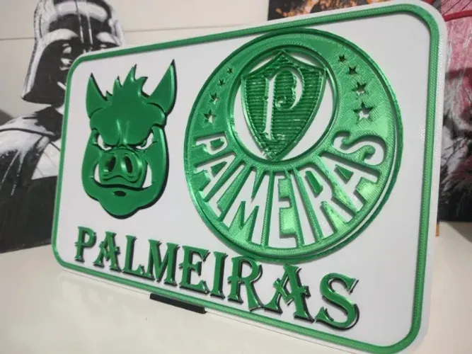 Placa decorativa Palmeiras - Feita em 3D