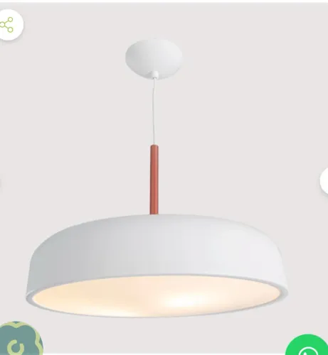 Pendente Alumínio Branco E Cobre Ø40cm Victoria New Line