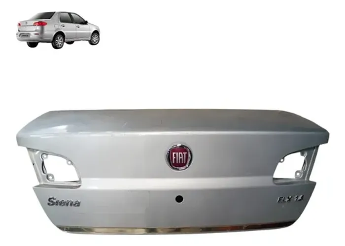 Tampa Traseira Porta Malas Fiat Siena 2009 2010 2011 2012 Prateado