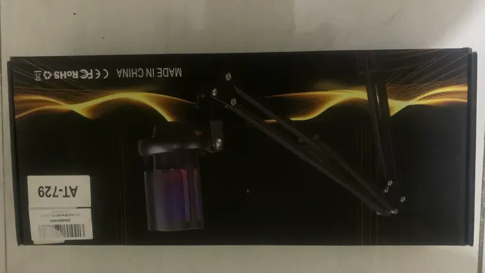 Microfone Condensador RGB Gamer com Braço Articulado - Completo