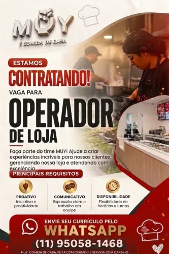 VAGA: OPERADOR(A) DE RESTAURANTE - MUY FOOD