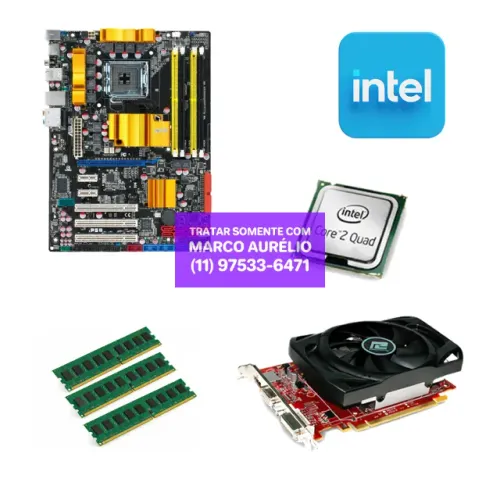 Placa Mãe Asus P5Q + ATI Radeon HD6670 + 3 GB DDR2 - R$ 300 o Kit
