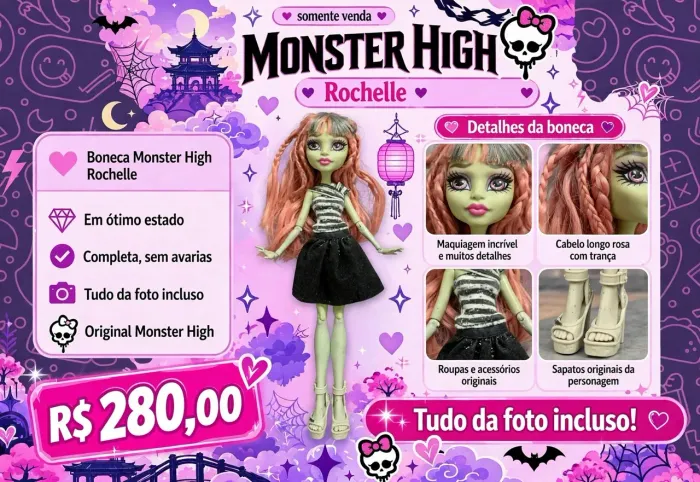 Rochelle 280 reais na olx super frete 260