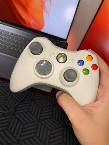 Controle Xbox 360 White Wired ( Original ) C/Drift
