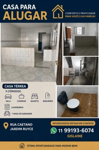 Casa de rua em Diadema - Inamar 3 comôdos