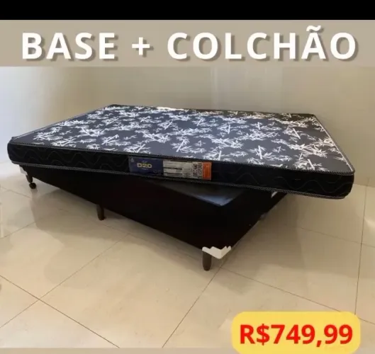 Cama Box Base + Colchão 100% Espuma Selado Novo , Super Promoção