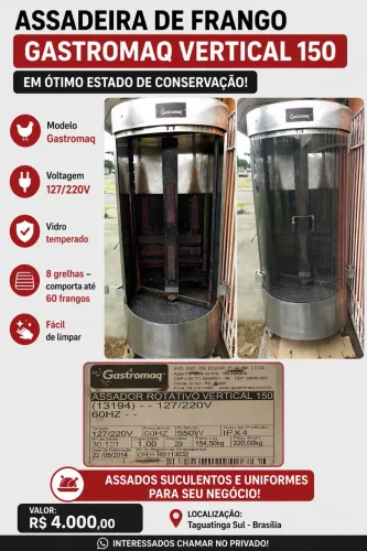Assadeira de Frango Gastromaq Vertical 150