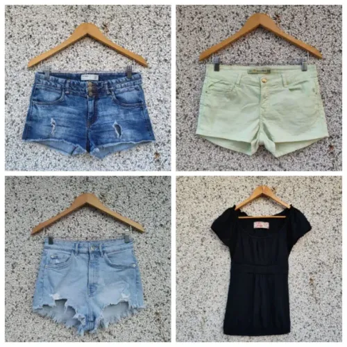 Kit roupas Zara - Tam. 36/38/P - 3 shorts + 1 blusa (Brechó)