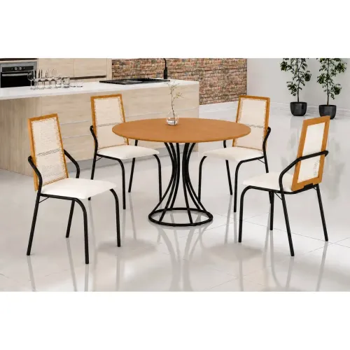 mesa de jantar ônix redonda c/ 4 cadeiras lorena- FRETE GRATIS / ENTREGA HOJE!! 