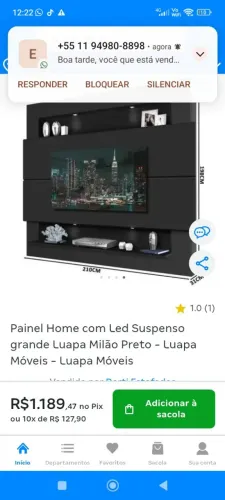 Baixei painel pra vender rápido. Painel para tv de até 75 polegadas. 