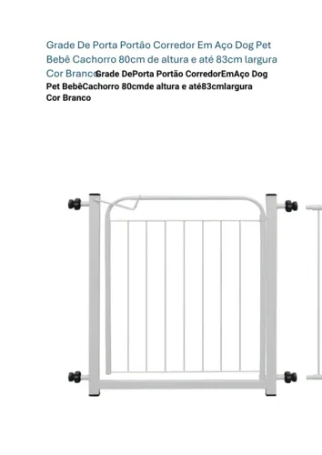 Portão Grade De Segurança Pet E Bebê Branco