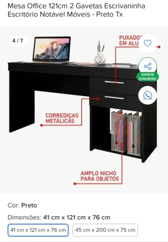 Mesa de Escritório Escrivaninha