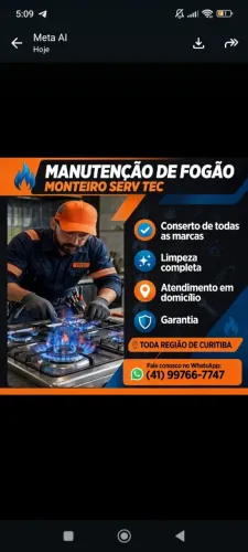 Concertou e manutenção de fogão