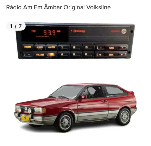 Rádio original Volkswagen âmbar antigo
