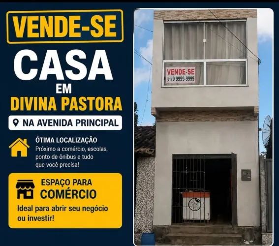 Vendo casa em Divina Pastora com ponto comercial 