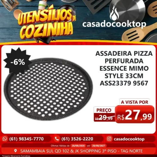 ASSADEIRA PIZZA PERFURADA ESSENCE MIMO STYLE 33CM ASS23379 9567