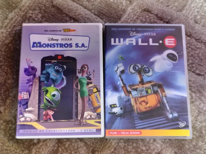 DVDs Colecionador PIXAR: Monstros S.A. (2 DVDs), Wall-E (1 Dvd + Trilha Sonora)