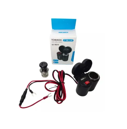 Carregador Celular Gps Moto Acendedor Cigarro It-Blue