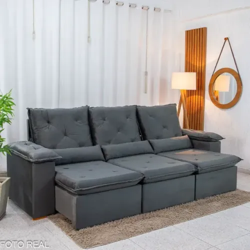 Sofá Retrátil e Reclinável City 2.70m Sem Caixa Novo Pronta Entrega