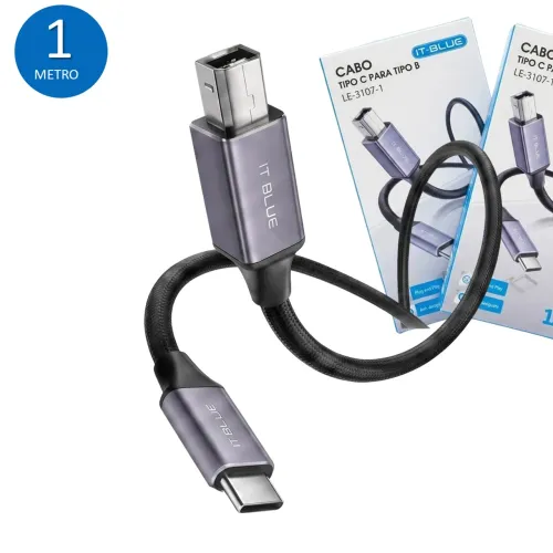 Cabo de Impressora Tipo-C para USB-B 1 Metro - IT-Blue em São Luís ma