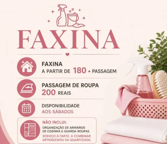 Diarista/Faxina/Organização