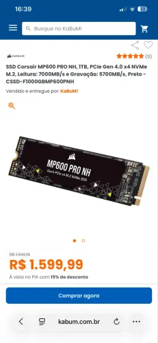 SSD 1T Corsair MP600 Pro