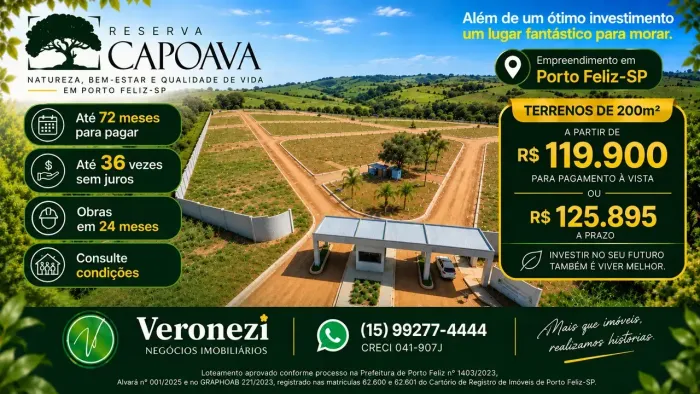 Condomínio Reserva Capoava em Porto Feliz