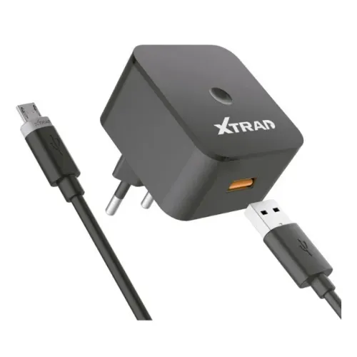 Carregador de Celular Rápido 18W Fonte e Cabo V8 