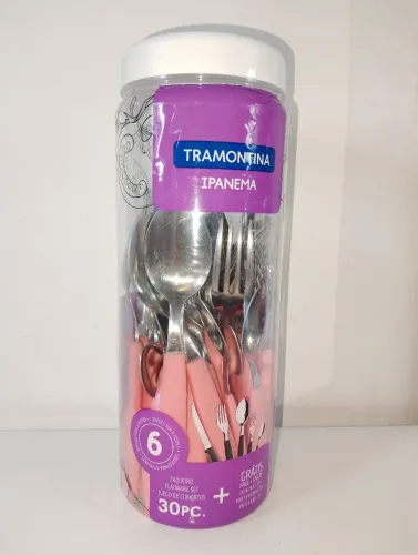 Vendo faqueiro 30 peças, tramontina rosa.