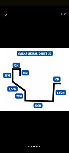 Calhas vários tamanhos para dobra valor referente ao metro dobrado