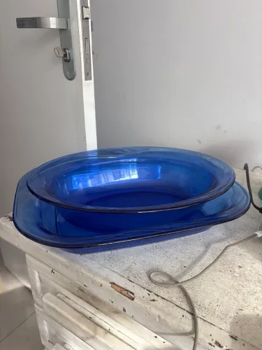 Pirex azul de vidro