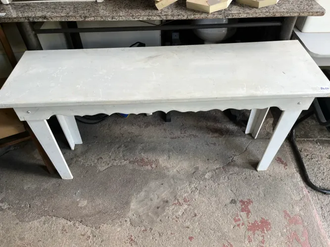 Mesa de Apoio Branca Rústica Retangular