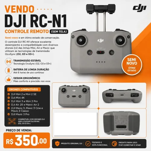 CONTROLE RC-N1 DJI SEMINOVO