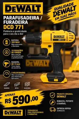 Furadeira/parafusadeira dcd 771 20V (DeWALT)