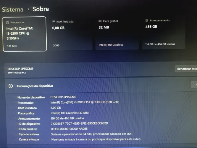 Cpu Multilaser I3 6gb memória, HD 500g ( somente CPU)b sata