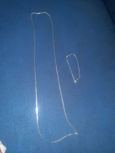 Corrente e pulseira de prata