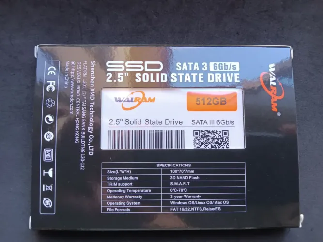 SSD 512 Gb Sata3 2.5", Walram, Novo nunca usado