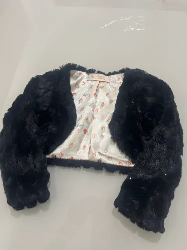 Casaco bolero preto com brilho bebê