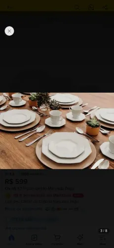 Aparelho de Jantar 42 Peças Porcelana Schmidt Prisma Branco