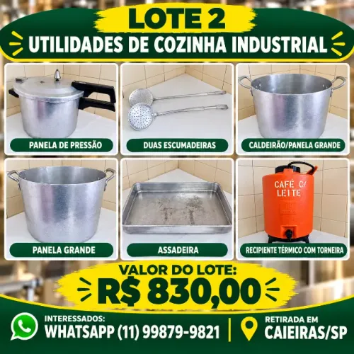 Lote de Utensilios para cozinha industrial
