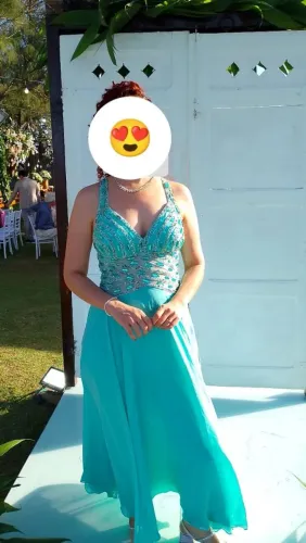 Vestido de festa social verde M